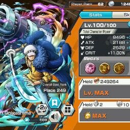 BR487-Hyber 68+Kid Law Full Boost+4 Ex Max 11K Power(Shank v4+Lucci+Luffy Gear 5)+Vip Medal+Support 163%+Uta Max+Ulti Max+Brook+S-Hawk+Rayleigh+Yasopp+Karasu 3
